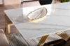 Stół Hermes 160x90 cm biały efekt marmuru/złoty