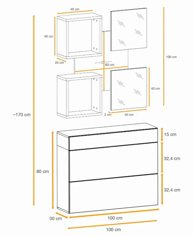 Zestaw mebli do przedpokoju Easy V