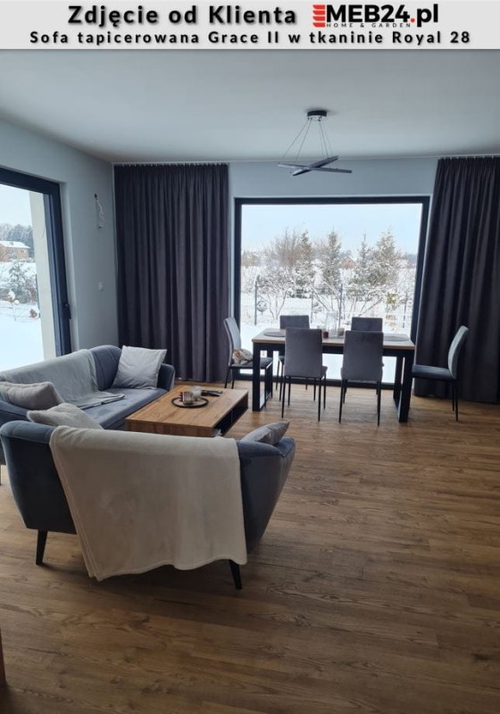 Sofa tapicerowana Grace II w stylu skandynawskim - zdjęcie od klienta