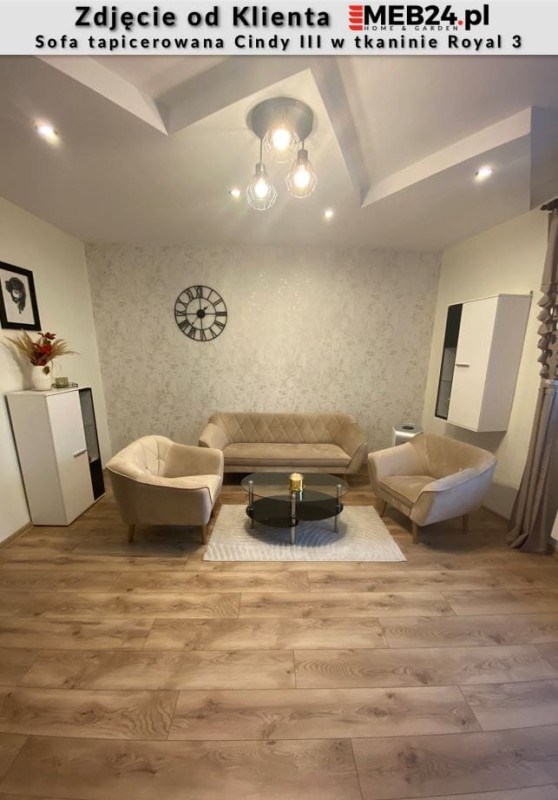 Sofa tapicerowana Cindy III w stylu skandynawskim - zdjęcie od klienta