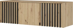 Nadstawka Nelly 3D 155 cm dąb artisan/lamela czarna
