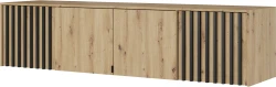 Nadstawka Nelly 4D 205 cm dąb artisan/lamela czarna