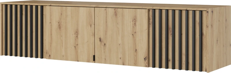 Nadstawka Nelly 4D 205 cm dąb artisan/lamela czarna