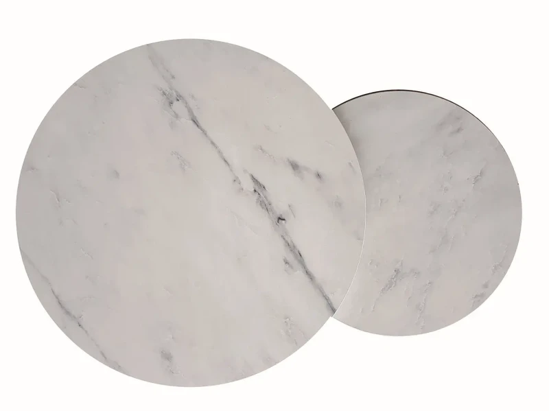 Zestaw stolików Dion biały efekt marmuru/czarny