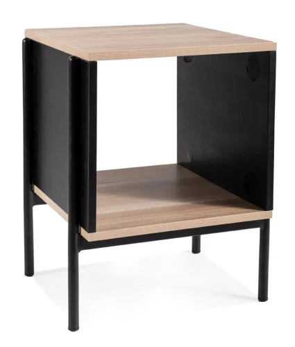 Ława Karina B 40x40 cm dąb/czarny mat