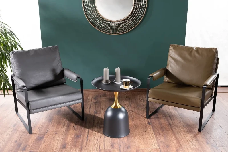 Ława Libra 51 cm czarny/złoty