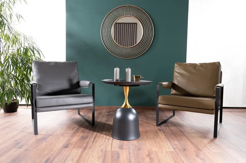 Ława Libra 51 cm czarny/złoty