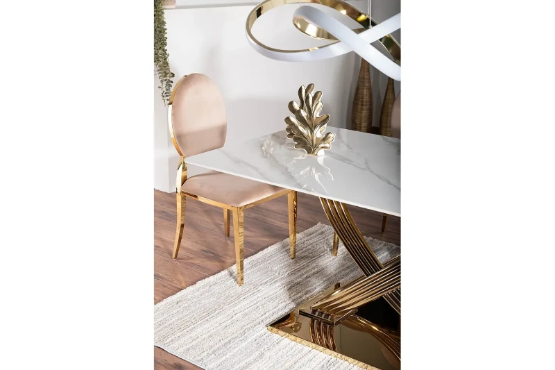 Krzesło tapicerowane King Velvet beżowy Bluvel 28