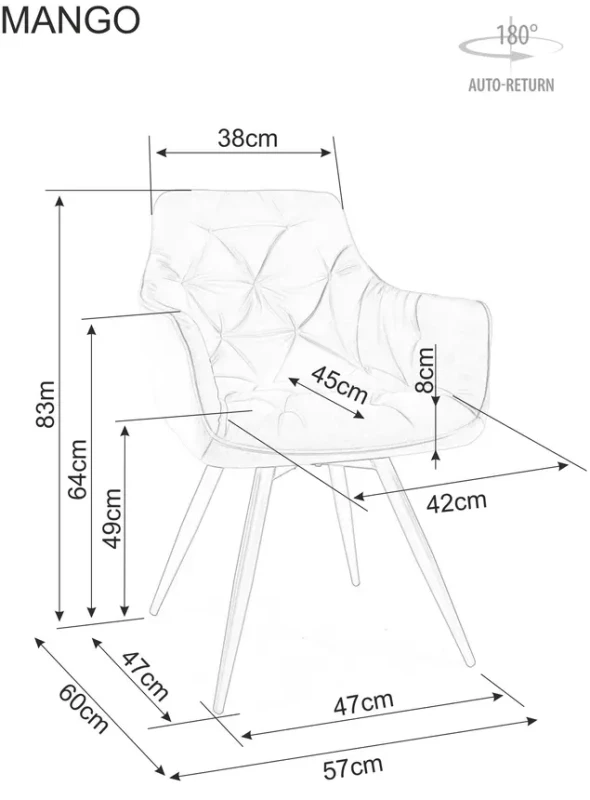 Krzesło tapicerowane Mango Velvet