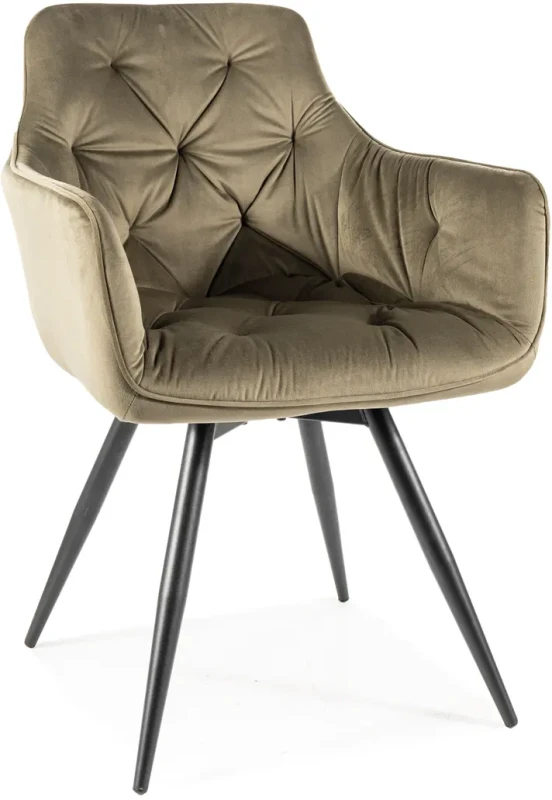 Krzesło tapicerowane Mango Velvet oliwka Bluvel 77