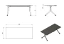 Biurko Carl 180x80 cm z funkcją składania na kółkach Beżowy