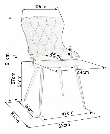 Krzesło tapicerowane Lotus Velvet