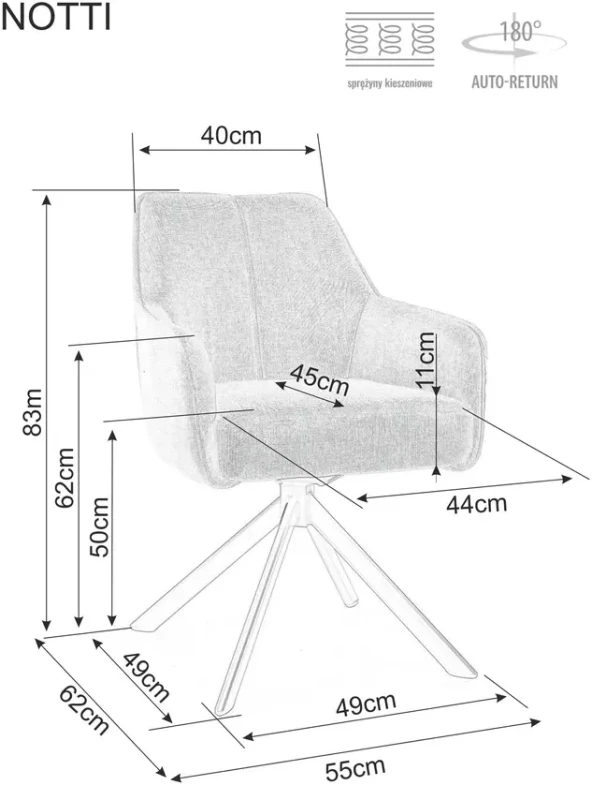 Krzesło tapicerowane Notti Brego