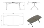 Biurko Carl Table 200x100 cm z funkcją składania na kółkach Beżowy