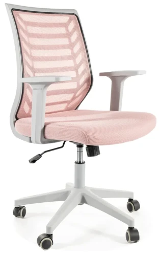 Fotel obrotowy Q-320 różowy/szary