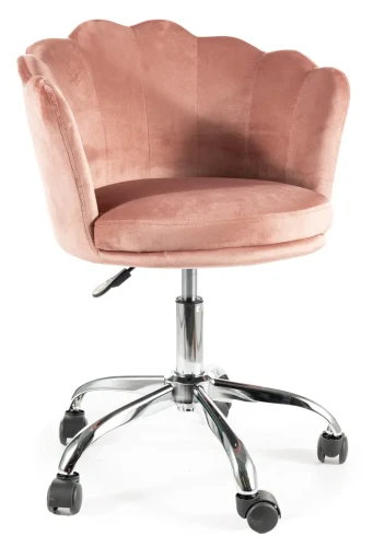 Fotel obrotowy Rose Velvet róż antyczny Bluvel 52