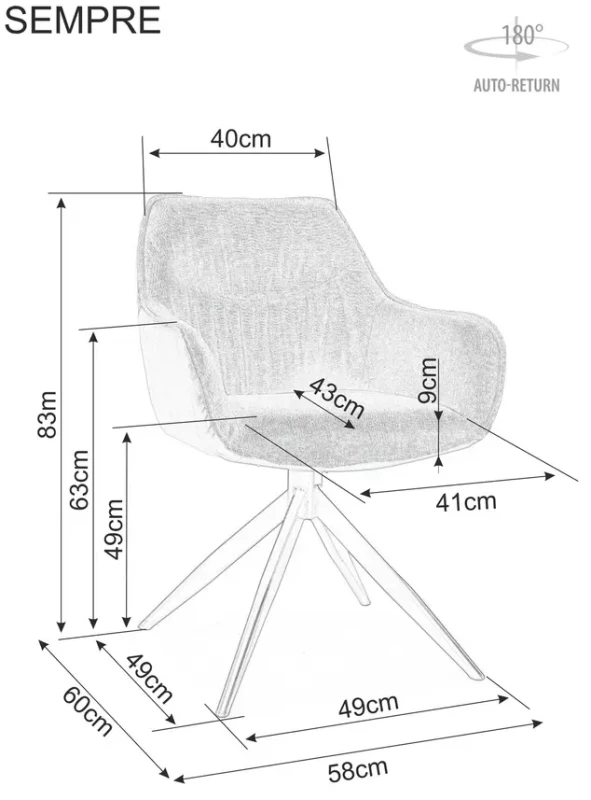 Krzesło tapicerowane Sempre Brego