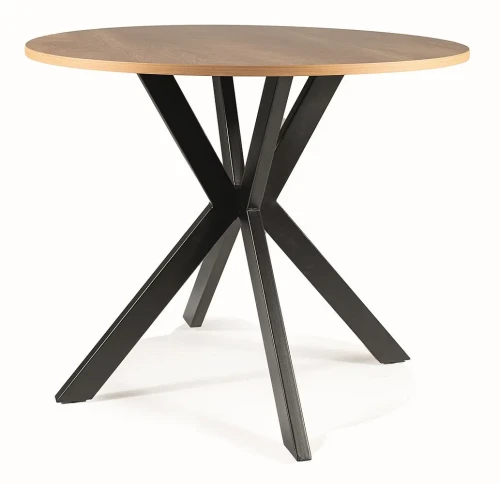 Stół okrągły Talia II 90 cm dąb/czarny
