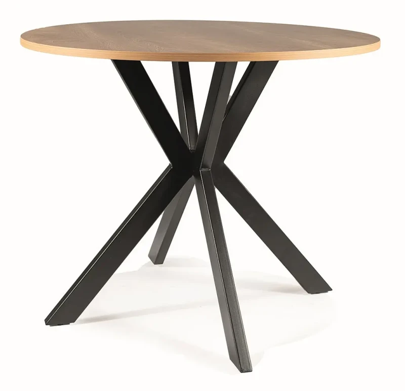 Stół okrągły Talia II 90 cm dąb/czarny