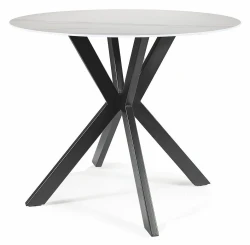 Stół okrągły Talia 90 cm biały/czarny