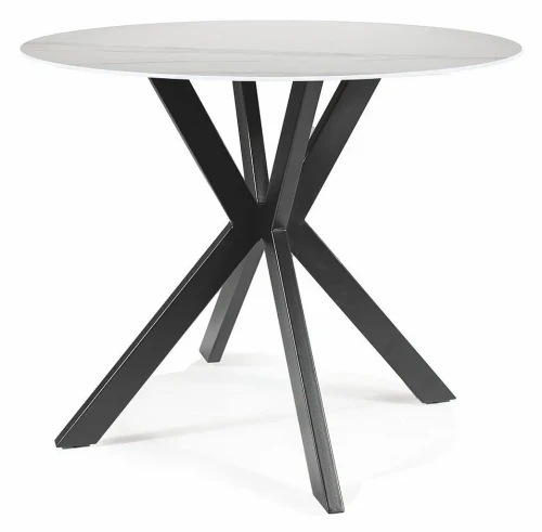 Stół okrągły Talia 90 cm biały/czarny