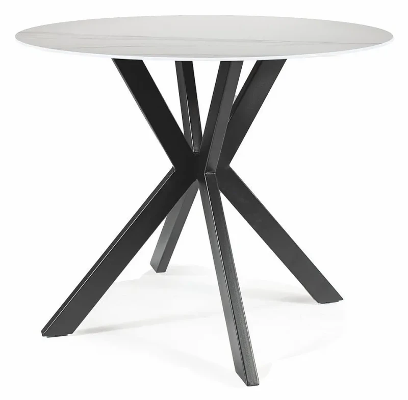 Stół okrągły Talia 90 cm biały/czarny