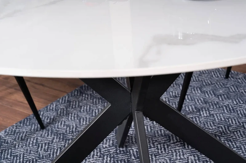 Stół okrągły Talia 90 cm biały/czarny