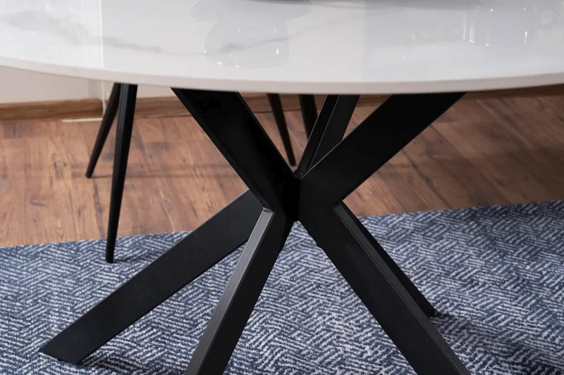 Stół okrągły Talia 90 cm biały/czarny