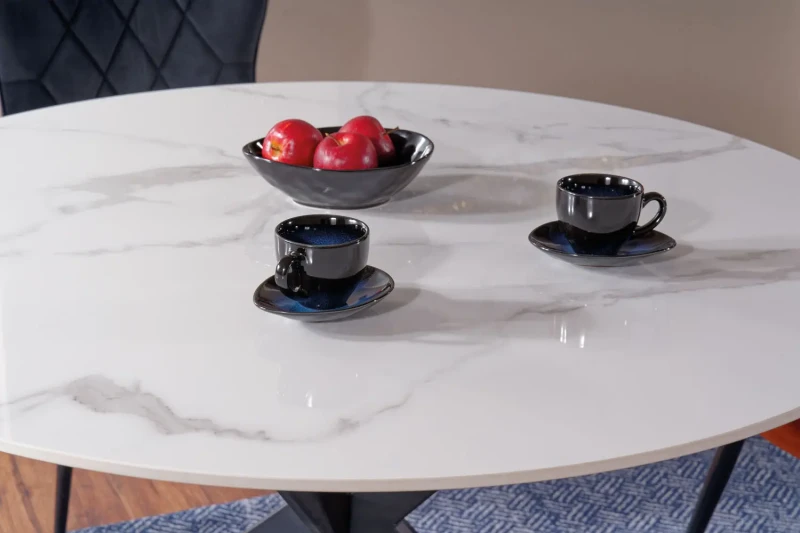 Stół okrągły Talia 90 cm biały/czarny