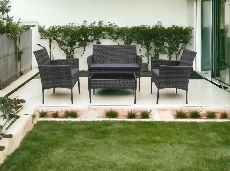 Zestaw mebli ogrodowych z technorattanu Hawana Szary