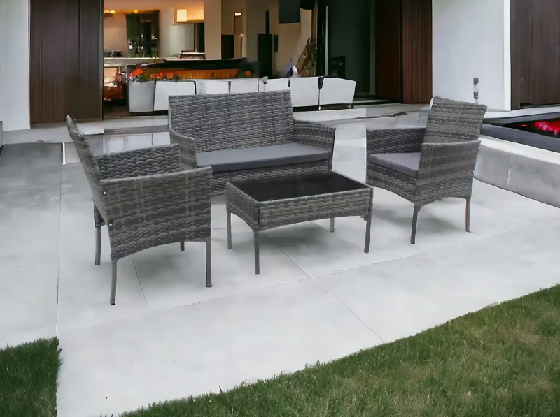 Zestaw mebli ogrodowych z technorattanu Hawana Szary
