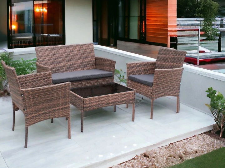 Zestaw mebli ogrodowych z technorattanu Hawana Jasny brąz