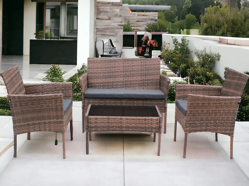 Zestaw mebli ogrodowych z technorattanu Hawana Jasny brąz