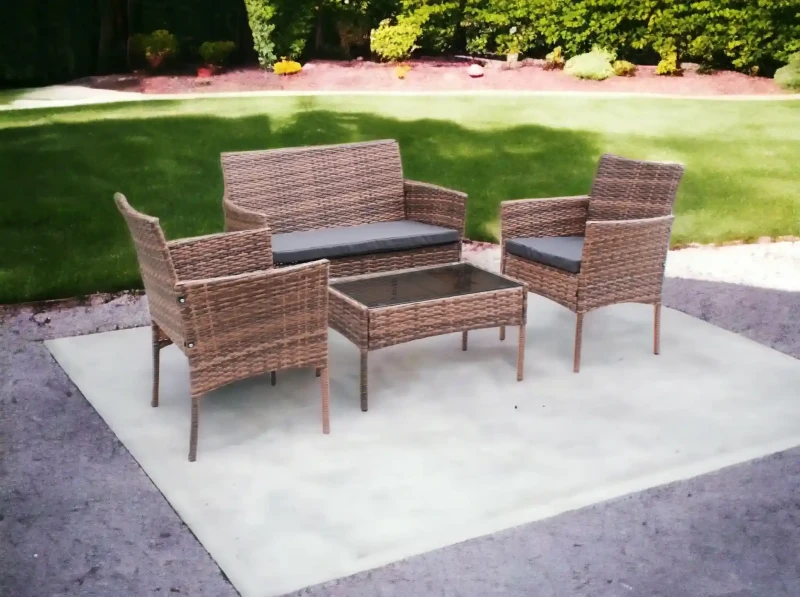 Zestaw mebli ogrodowych z technorattanu Hawana Jasny brąz