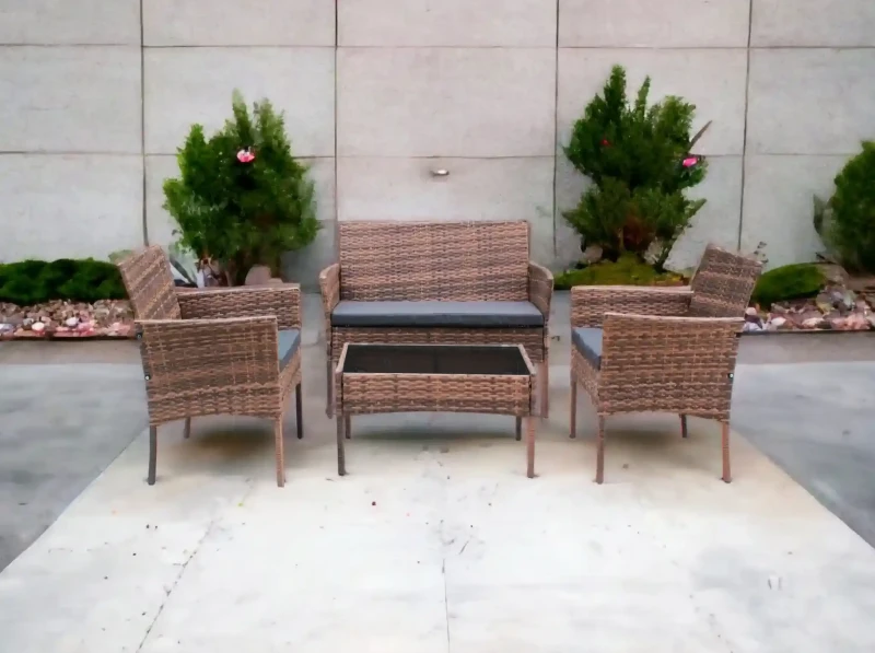 Zestaw mebli ogrodowych z technorattanu Hawana Jasny brąz