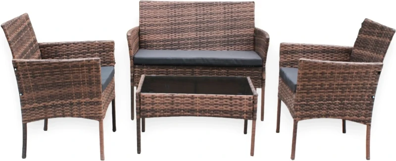 Zestaw mebli ogrodowych z technorattanu Hawana Jasny brąz