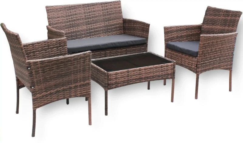 Zestaw mebli ogrodowych z technorattanu Hawana Jasny brąz