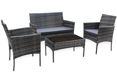 Zestaw mebli ogrodowych z technorattanu Hawana Szary