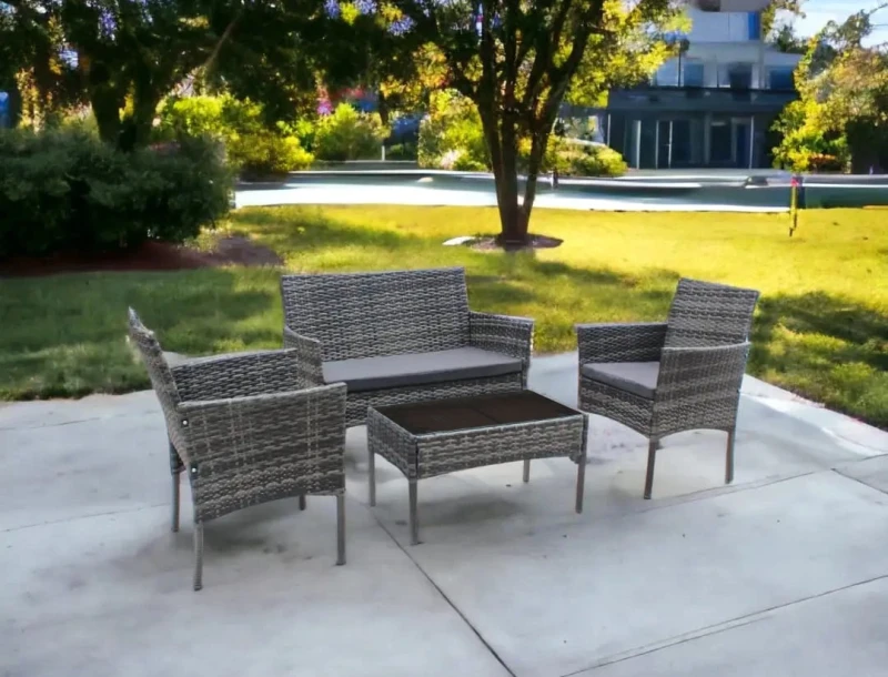 Zestaw mebli ogrodowych z technorattanu Hawana Szary