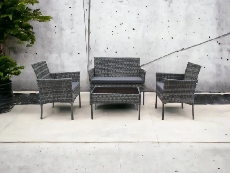 Zestaw mebli ogrodowych z technorattanu Hawana Szary