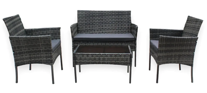 Zestaw mebli ogrodowych z technorattanu Hawana Szary