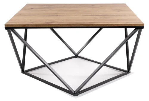 Stolik Silver A 80x80 cm dąb artisan/czarny mat