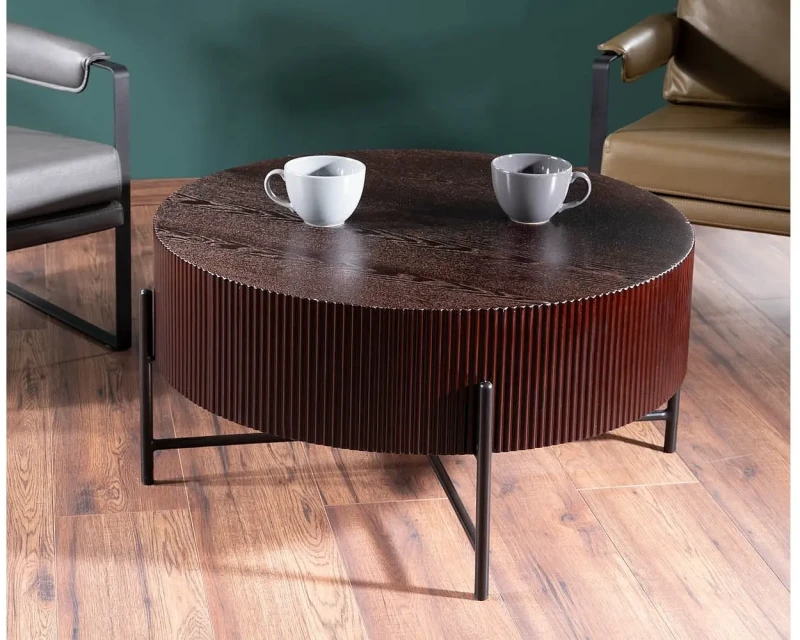 Ława Tuca 80 cm ciemny orzech/czarny