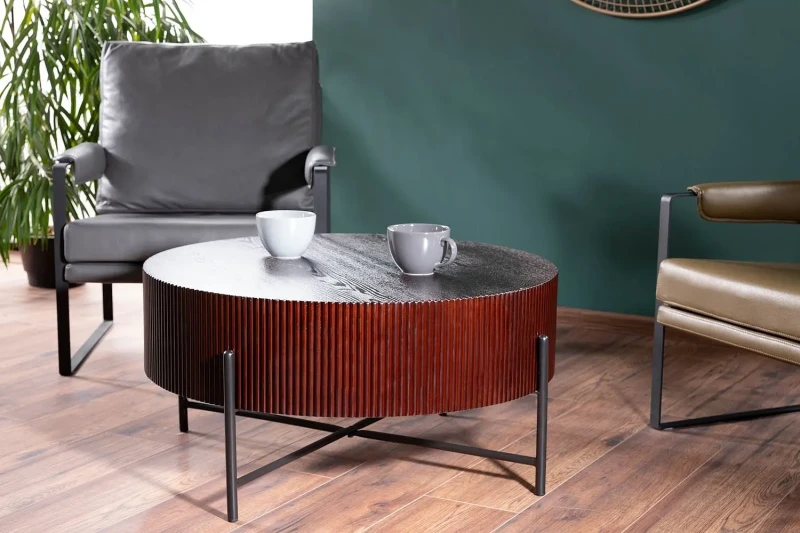 Ława Tuca 80 cm ciemny orzech/czarny