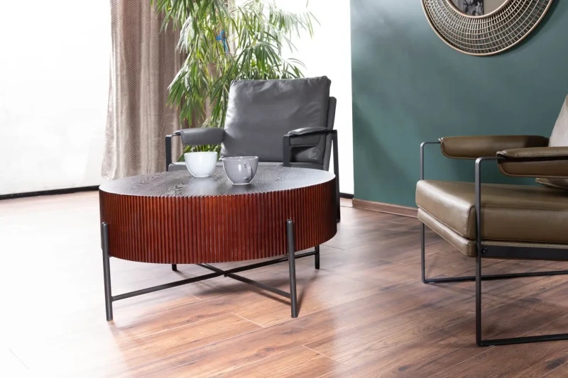 Ława Tuca 80 cm ciemny orzech/czarny