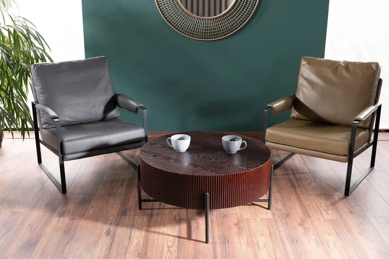 Ława Tuca 80 cm ciemny orzech/czarny