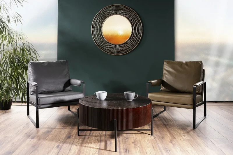 Ława Tuca 80 cm ciemny orzech/czarny