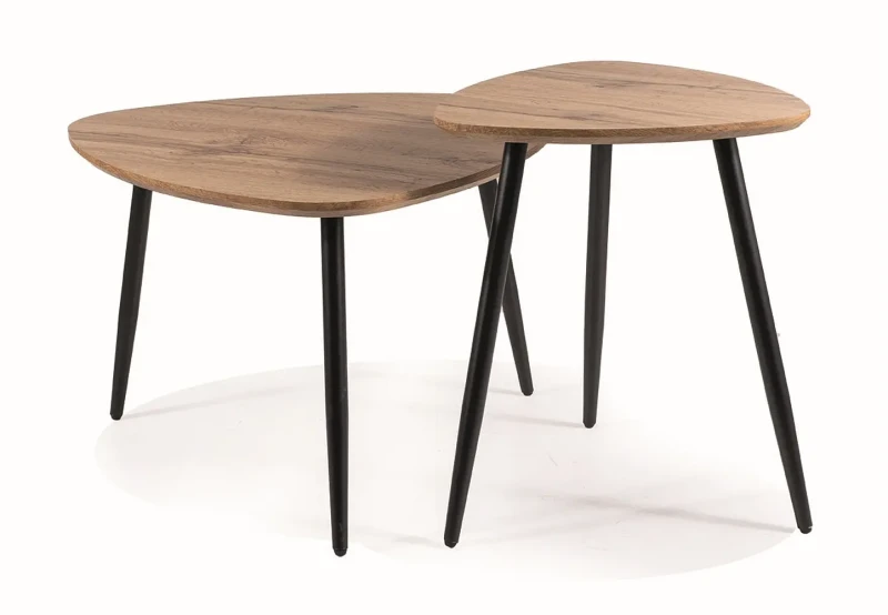 Zestaw stolików Twin dąb artisan/czarny