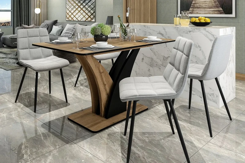 Stół rozkładany Vento 120-160 cm dąb artisan/czarny