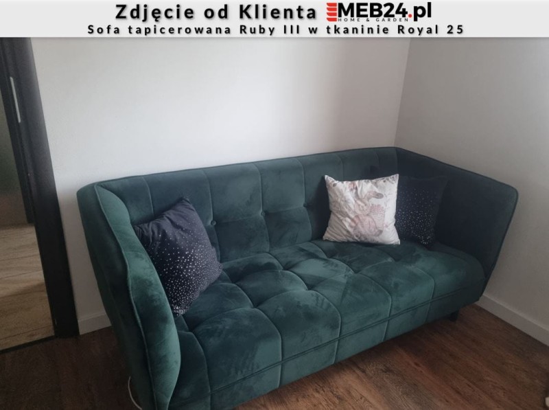 Sofa tapicerowana Ruby III w stylu skandynawskim - zdjęcie od klienta